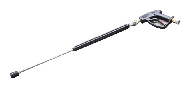 Hogedruk spuitpistool voorzien van enkele spuitlans 70 cm